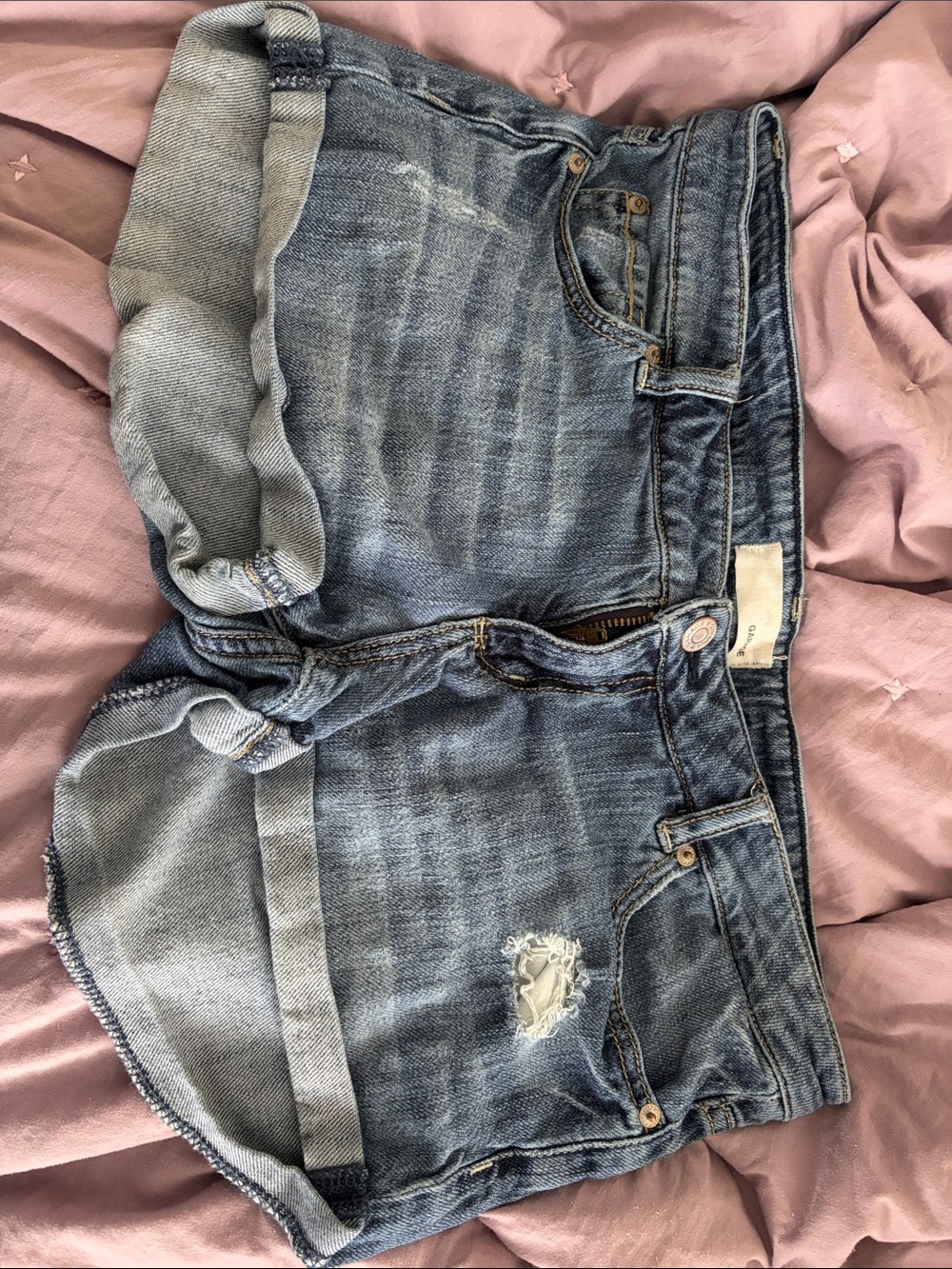 Garage Denim Cutoff Shorts in Faded Blue